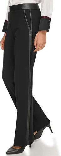 Vista 3 de Karl Lagerfeld Paris Pantalón Ponte de piel sintética con cintura para mujer