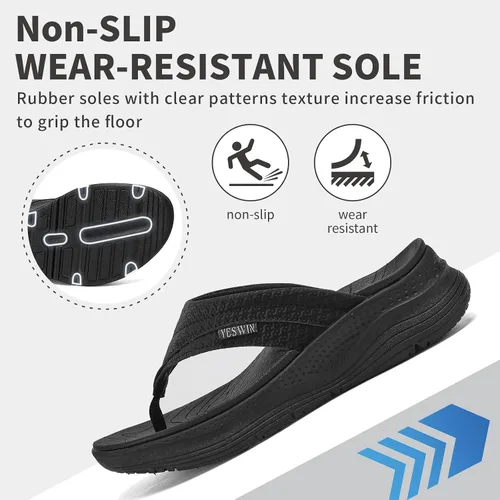 Vista 7 de Chanclas de plataforma ortopédicas para mujer con soporte de arco, sandalias de pata de gallo cómodas para recuperación, para caminar, con cierre