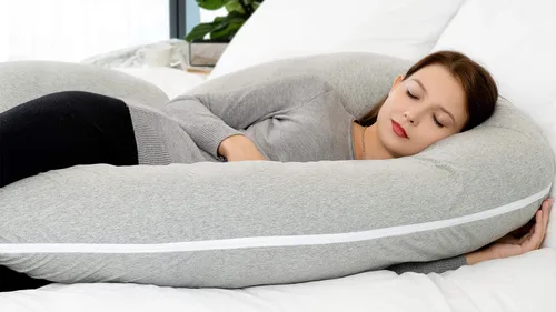 Vista 9 de INSEN - Almohada de embarazo, almohada corporal de maternidad para embarazadas, almohada de embarazo en forma de C con funda de almohada corporal