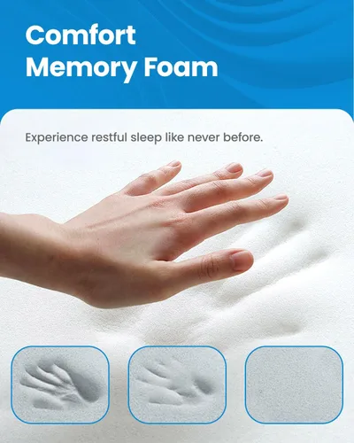 Vista 2 de Almohada de rodilla para personas que duermen de lado, almohada de espuma viscoelástica para piernas para dormir de lado con correa, almohada