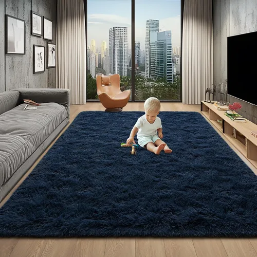 Vista 37 de Foxmas Alfombras de Área Suaves y Esponjosas para Dormitorio, Habitación de los Niños, Alfombra de Guardería de Felpa Peluda, Alfombras Peludas