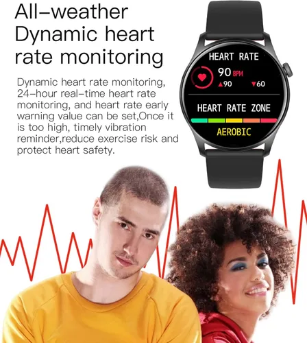 Vista 2 de Yihou Reloj inteligente para teléfonos Android y teléfonos iOS rastreador de fitness monitor de frecuencia cardíaca reloj de presión arterial