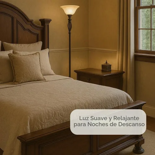 Vista 5 de LIGHTACCENTS Lámpara de pie de bronce con pantalla de cristal de alabastro remolino ámbar - Elegante lámpara de pie para decoración del hogar