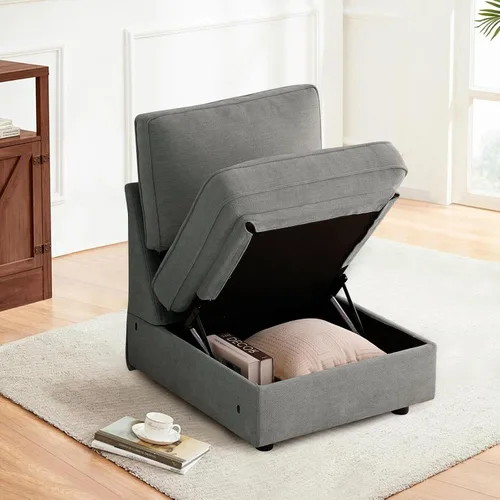 Vista 47 de TEKAMON - Sofá modular de 73" con almacenamiento en el asiento, sofá biplaza moderno de tela de chenilla para sala de estar, oficina, apartamento