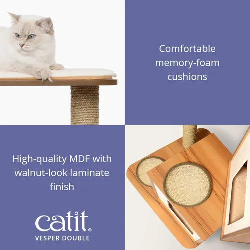 Vista 5 de Mueble Vesper para gato, V-Double, Walnut