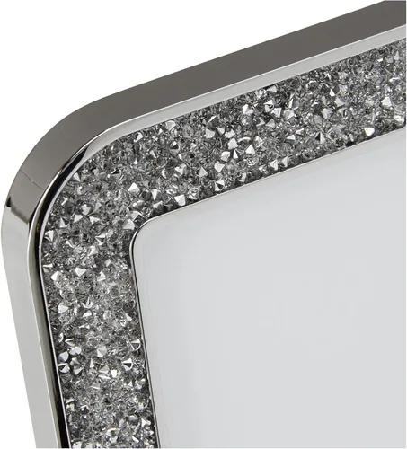 Vista 3 de SWAROVSKI Minera - Marco de fotos de metal plateado con detalles de cristal Swarovski transparente, para fotos de 4 x 6 pulgadas, parte