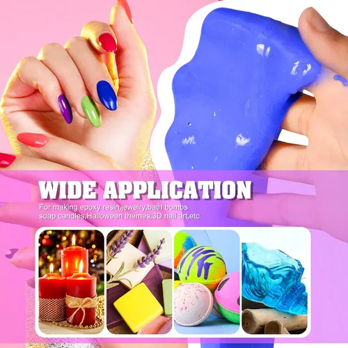 Vista 5 de Limino Pasta de pigmento de neón – Pigmento de color concentrado de 12 colores para resina epoxi, arte de uñas, vela, limo y bomba de baño, tinte