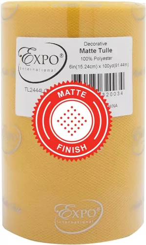 Vista 46 de Expo International Tul mate decorativo, rollo/carrete de 6 x 100 yardas, tela de tul de poliéster ligera para tutús, disfraces y decoraciones