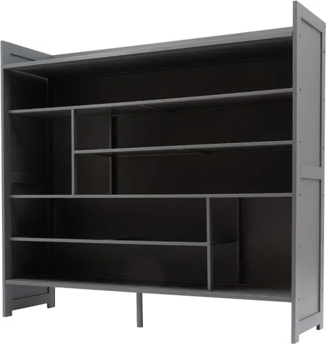 Vista 9 de LYNICESHOP Zapatero de entrada, zapatero de 6 niveles, organizador de zapatos con puertas, estante de torre independiente para armario, dormitorio