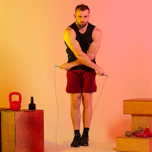Vista 7 de Elite Jumps Bullet COMP Speed Jump Rope, doble bajo WOD, negro Cuerda de cuentas de alta resistencia. Asas largas, cuentas inastillables de 2