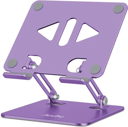 Vista 10 de Aoviho - Soporte para tableta portátil para escritorio, soporte de escritorio ajustable para tableta, soporte de aluminio plegable para iPad Pro