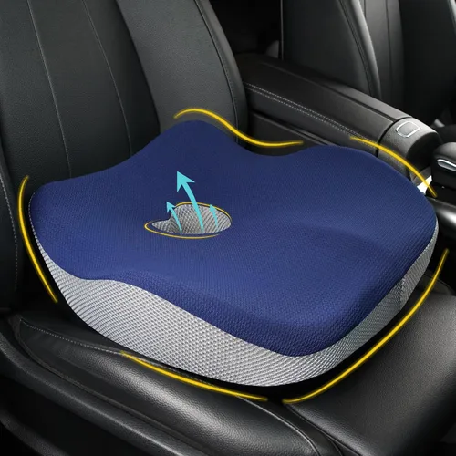 Vista 14 de Cojín de asiento de coche: cojín ergonómico de espuma viscoelástica para aliviar el dolor de ciática, almohada de asiento de conducción más grande