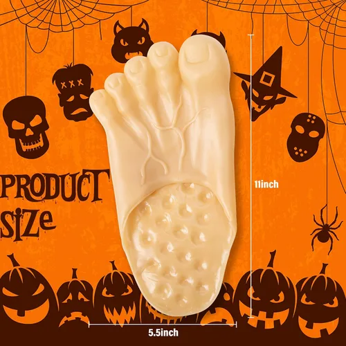 Vista 2 de Pantuflas divertidas de Halloween para pies descalzos, fundas realistas para zapatos de pies grandes, accesorios de disfraces divertidos