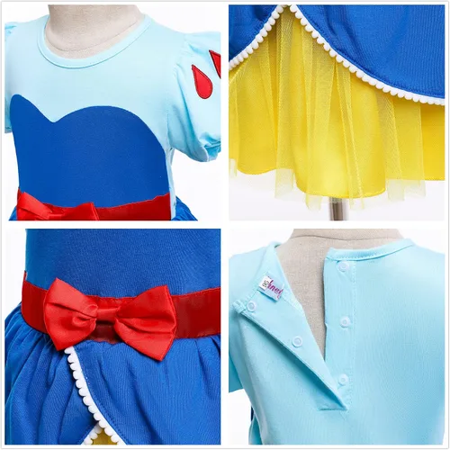 Vista 16 de Vestidos de princesa para niñas pequeñas, disfraz de mameluco para cumpleaños, Navidad, Halloween con diadema de 0 a 18 meses