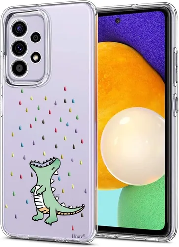 Vista 12 de Unov Funda diseñada para Galaxy A52 / A52s, funda transparente para teléfono con [patrón antideslizante en relieve], protección delgada a prueba