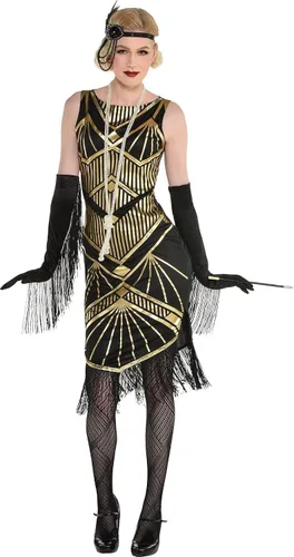 Vista 2 de Amscan Disfraz de Flapper de los años 20 para adultos, talla XL - 14-16, 1 pieza