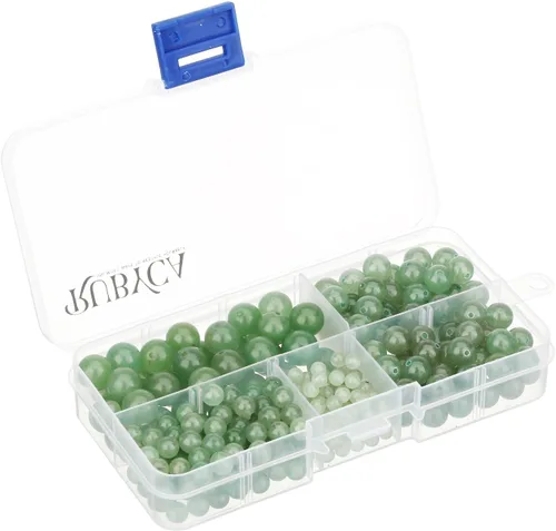 Vista 28 de RUBYCA Caja organizadora de cuentas sueltas redondas de turquesa africana natural, fabricación de joyas, tamaños mixtos