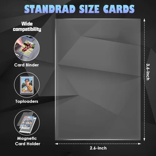 Vista 2 de 3000 fundas para tarjetas intercambiables, protectores de tarjetas de plástico transparente para tarjetas de béisbol, tarjetas deportivas MTG
