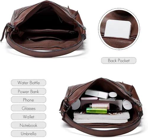 Vista 4 de FANDARE Bolso de mano vintage para mujer, con asa superior