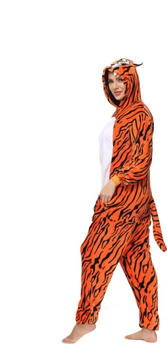Vista 4 de Pijama unisex de animal para adultos, disfraz de Halloween, Navidad, cosplay, pijama de una sola pieza para mujeres y hombres