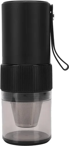 Vista 3 de Molinillo de café eléctrico portátil, recargable por USB, con parada automática, ajustable, pequeño, con asa, silencioso y compacto para el hogar