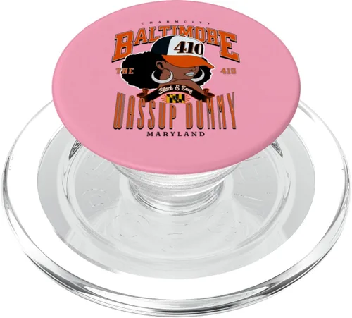 Vista 8 de 410 Código de área Baltimore Maryland Flag Blaq Girl Bmore Pride PopSockets estándar PopGrip