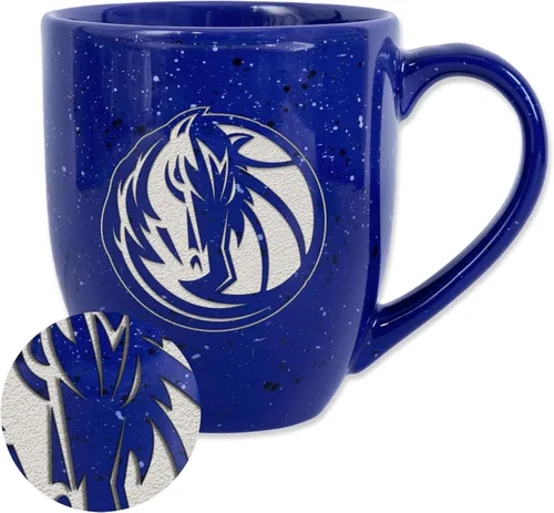 Vista 24 de Rico Industries NBA 16 oz Team Color Laser Engraved Speckled Ceramic Coffee Mug 3-Color del