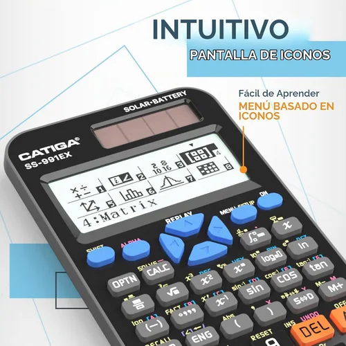 Vista 4 de CATIGA Calculadora científica SS-991EX con 550 funciones avanzadas, funciona con energía solar y por batería, multifunción, matemáticas de escuela