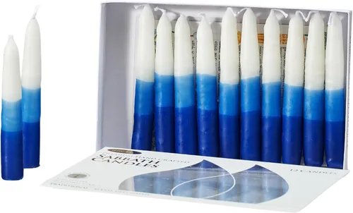 Vista 11 de Rite Lite Velas de Shabbat - 12 piezas - Empaquetadas en una hermosa caja con una tarjeta artística (blanco)