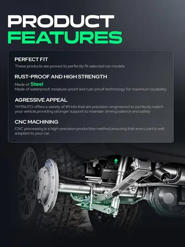 Vista 6 de YHTAUTO Kit de elevación de nivelación frontal de 1-3 pulgadas con herrajes compatible con modelos Chevy y GMC 2011-2019, Silverado Sierra 2500 HD