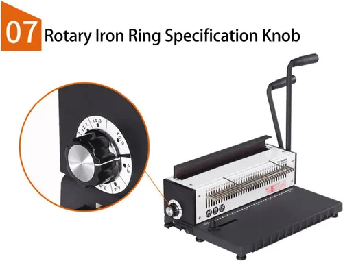 Vista 6 de Focket Máquina de encuadernación de bobina, resistente 34 agujeros máx. 3:1 paso manual de perforación en espiral, 18 hojas de perforación máxima