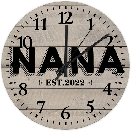 Vista 13 de Farmhouse Silent Wooden Wall Clock Non-Ticking Battery Operated 10" Retro Rustic Arabic Numerals Colorful Decorative Small Wall Clocks for Living