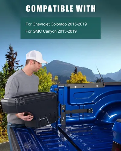 Vista 3 de SCITOO Cerradura y llaves caja de almacenamiento para caja de camión Tits para Chevrolet Colorado 2015-2020, para GMC Canyon 2015-2020 lado