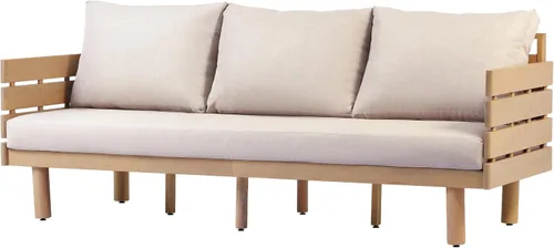 Vista 7 de Christopher Knight Home Levi - Sofá de 3 plazas de madera de acacia para exteriores con cojines, moderno sofá de patio de madera maciza de mediados