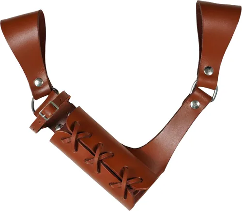 Vista 7 de Cinturón medieval con vaina para espada aventurero con soporte de cuero para espada universal, espada larga, cutlass