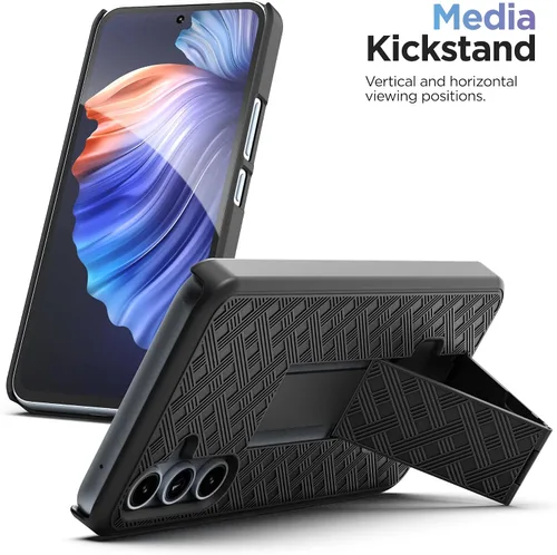 Vista 2 de DuraClip - Funda para Samsung Galaxy A54 5G con clip de funda y soporte (negro mate) (A54 5G)