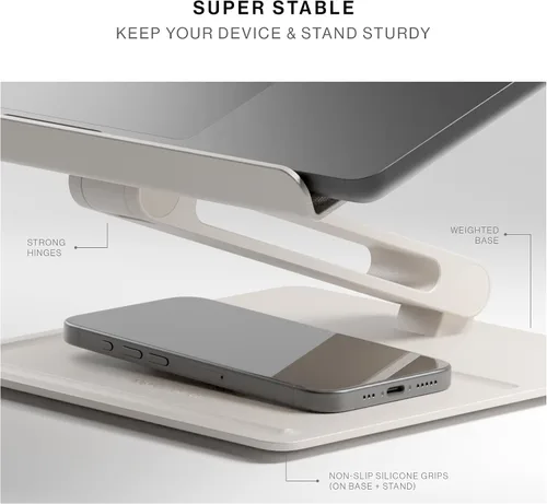 Vista 5 de Native Union - Soporte de escritorio para laptop de altura ajustable ergonómico – Compatible con MacBook Air/Pro, iPad, Dell, HP, Lenovo, Microsoft
