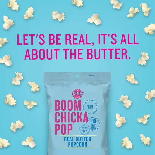 Vista 5 de Angie's Boomchickapop Palomitas de maíz con mantequilla real, 4.4 onzas