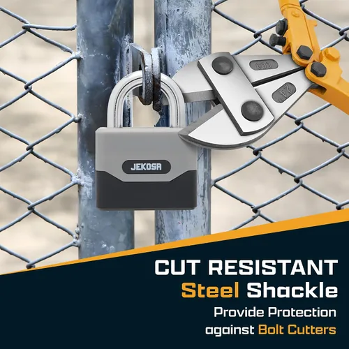 Vista 5 de Jekosa® PDP68 Cerradura de combinación resistente – Grillete resistente a los cortes de 0.433 in, carcasa de poliamida resistente a la intemperie