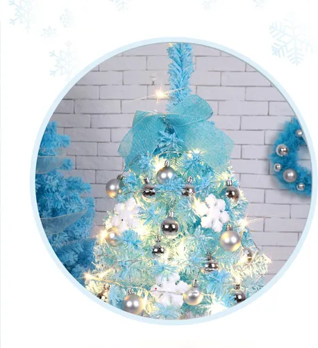 Vista 6 de Árbol de Navidad de mesa pequeño árbol artificial con adornos preiluminado, mini árbol de Navidad artificial de mesa para decoraciones de Navidad