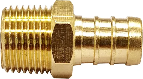 Vista 3 de Joywayus Acoplamiento de tubería PEX de latón, adaptador de montaje de tubería macho NPT de 1/2" PEX x 3/8" (paquete de 5) Compatible with PEX-B