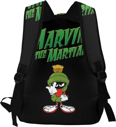 Vista 4 de OIUCANP ma-rvin the ma-rtian - Mochila casual de viaje para hombres y mujeres, bolsa de deportes multifunción al aire libre, Negro -, Mochilas