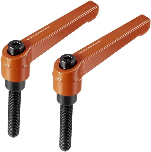 Vista 9 de uxcell M6 x 1.969 in Mango de palanca de sujeción ajustable Rosca botón de trinquete macho roscado perillas roscadas manijas de tornillo giratorios