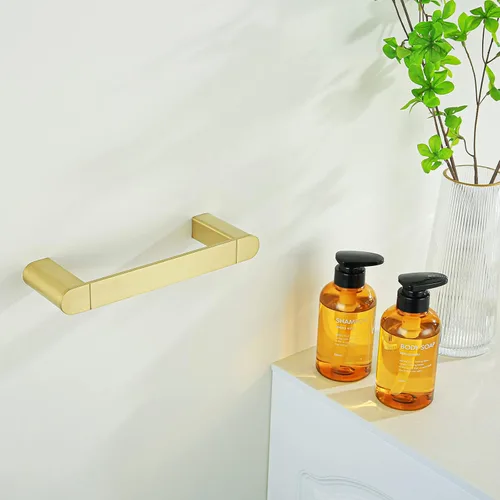 Vista 5 de RANDOM Toallero dorado cepillado de 9 pulgadas, toallero dorado para baño, toallero de cocina y paños de cocina, toallero de acero inoxidable SUS304