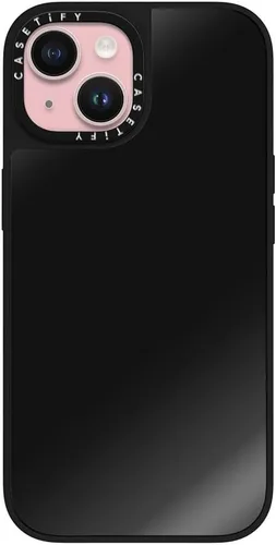 Vista 45 de CASETiFY Funda de espejo para iPhone Air [Reflejante/Compatible con Magsafe / Protección contra caídas de 4.9 pies de grado militar 1X] - Negro