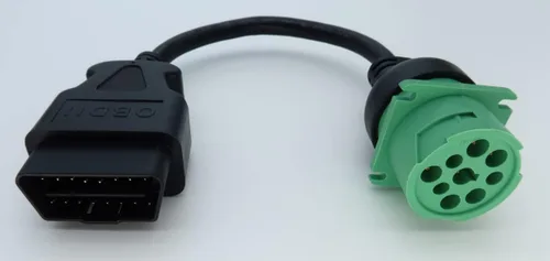 Vista 7 de Cable Adaptador OBD2 Macho a 9pin J1939 Hembra OBDII a Verde J1939