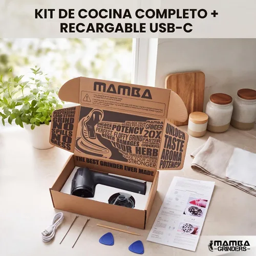 Vista 7 de Mamba Lite - Molinillo eléctrico de especias, molinillo de cocina recargable USB-C para hierbas culinarias secas y condimentos, color negro