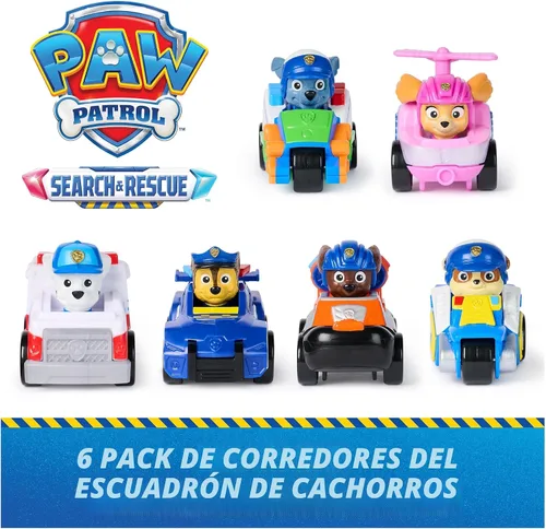 Vista 2 de Paw Patrol Búsqueda y rescate, Pup Squad Racers paquete de 6