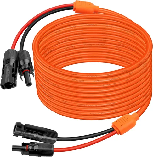 Vista 14 de XRDS -RF Cable de extensión solar de 5 pies, cobre estañado de 14AWG con conectores de panel solar, cables de derivación rojo y negro de 10AWG