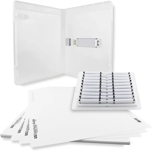 Vista 5 de Flash Pac® - Funda para unidad flash USB, súper transparente y compatible, color blanco, 1 GB USB, paquete de 25